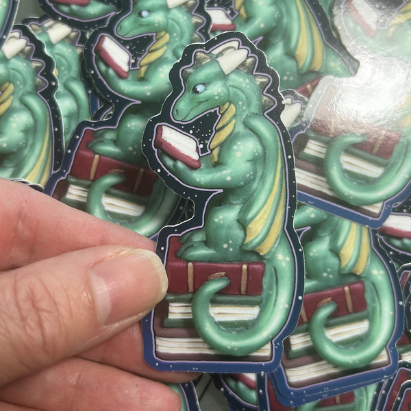 Book Hoarder Sticker - Verdant Sculpts