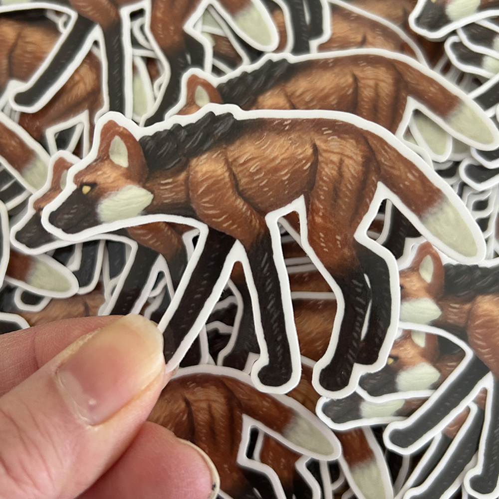 Maned Wolf Vinyl Sticker