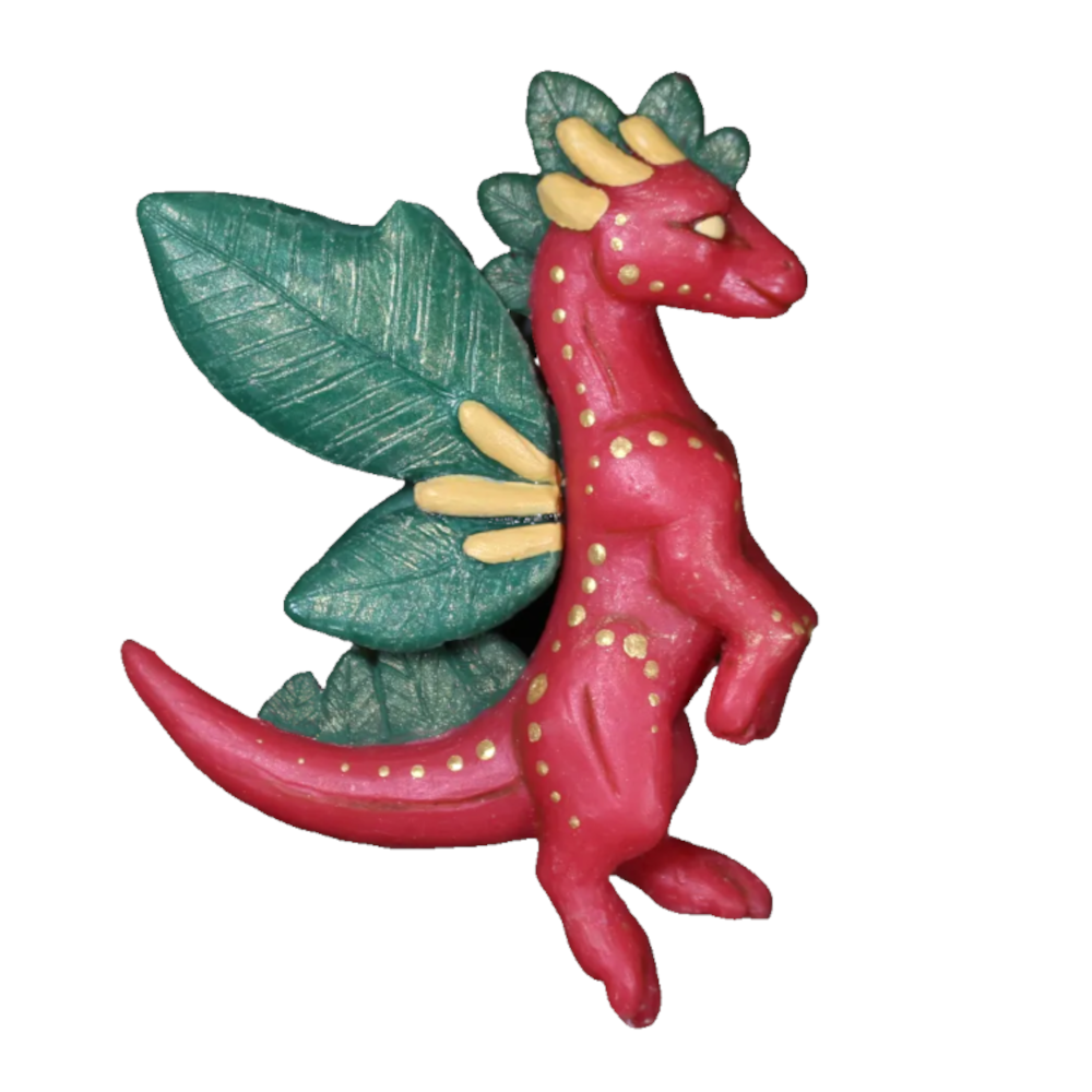 Poinsettia Dragon Vinyl Sticker